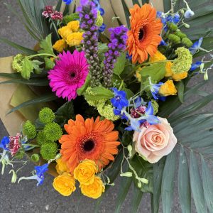 Aqua hand tied bouquet - new forest