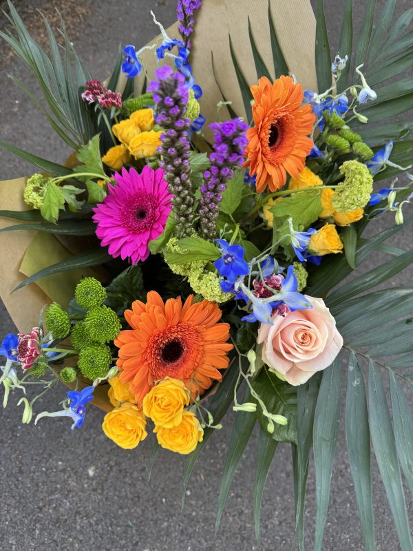 Aqua hand tied bouquet - new forest