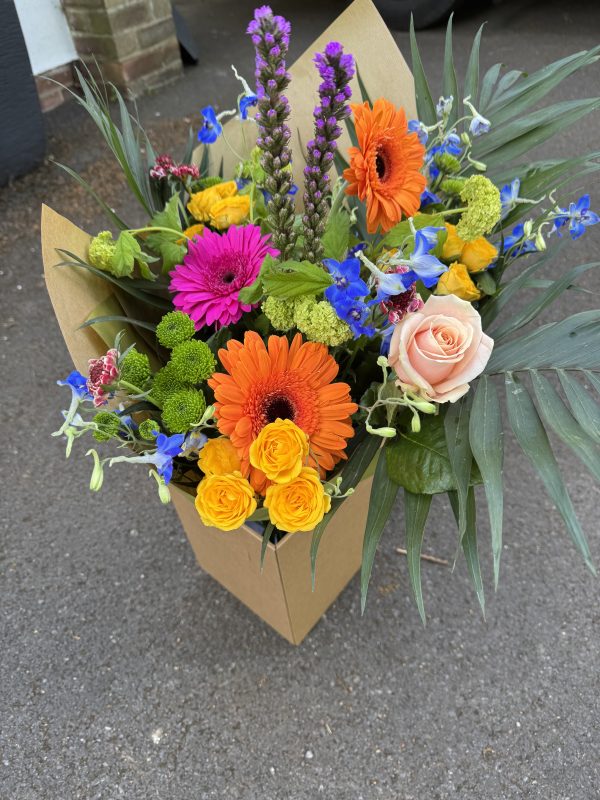 Aqua hand tied bouquet - Nice and bright - new forest